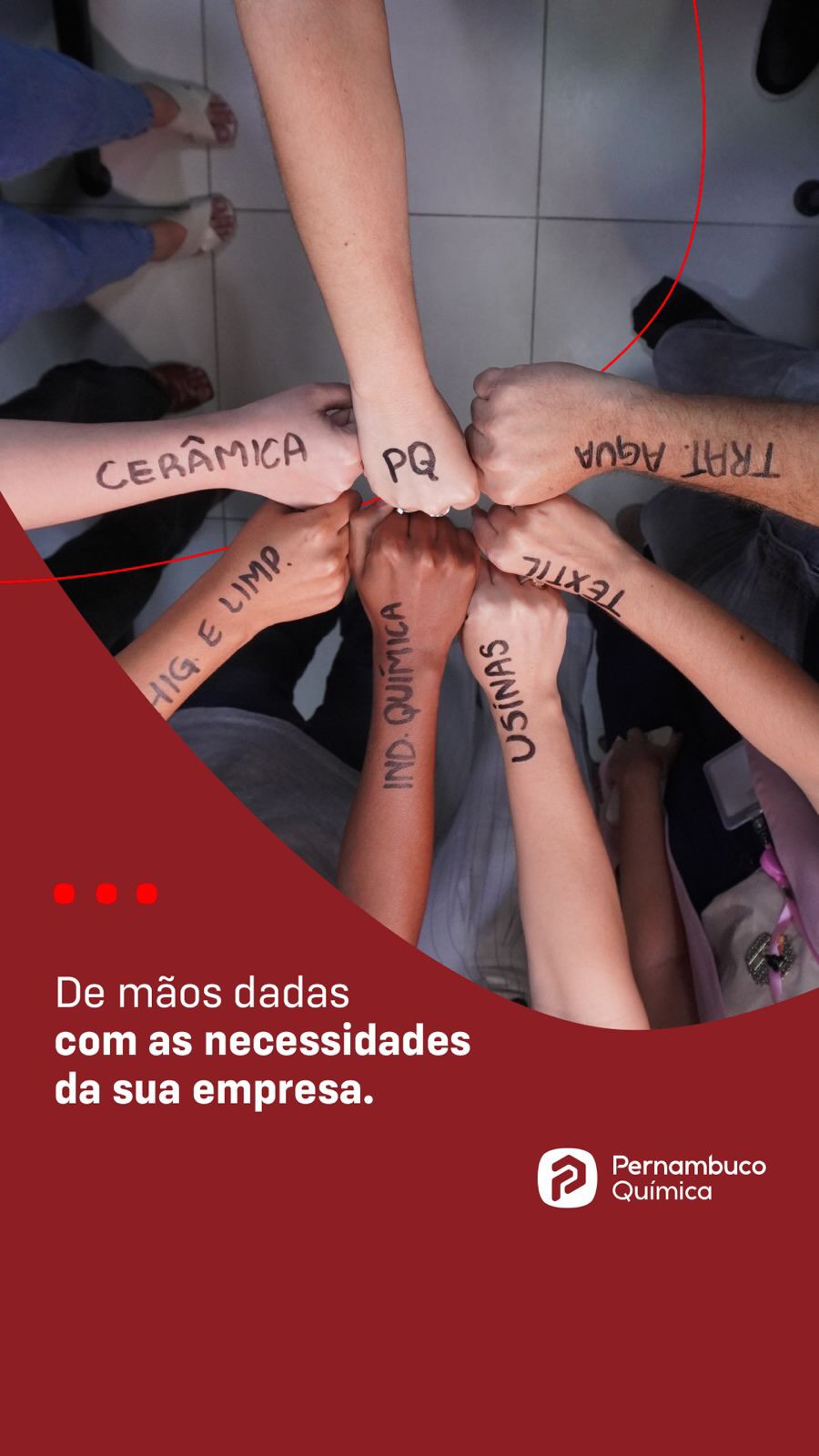 Um aperto de mão que representa compromisso e versatilidade. Não importa o segmento ou o tamanho do seu desafio, nós vendemos a solução exata em matérias-primas para a sua operação não parar. Abraçamos a sua necessidade para construirmos, juntos, os melhores resultados! Pernambuco Química: composta por compromisso e qualidade. #PernambucoQuímica